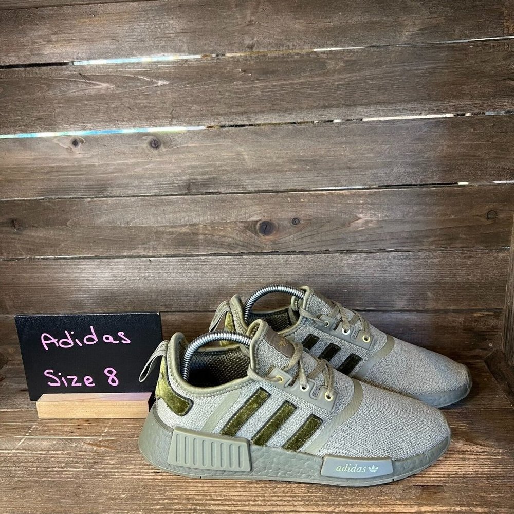 Womens Adidas NMD R1 Orbit Olive Green Athletic Running Sneakers Shoes Size 8 M